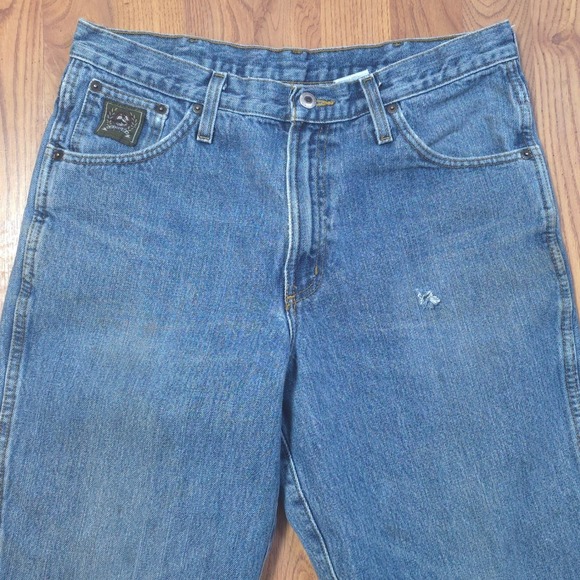 Cinch Green Label Relaxed Fit Workwear Mid Rise Blue Denim Jeans Mens 33x32 - Picture 2 of 12